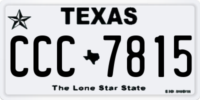 TX license plate CCC7815