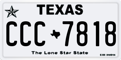 TX license plate CCC7818