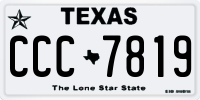 TX license plate CCC7819