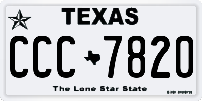 TX license plate CCC7820