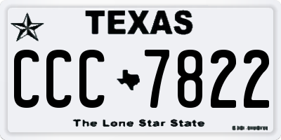 TX license plate CCC7822