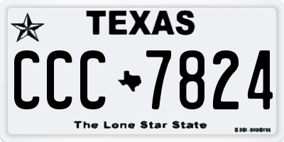 TX license plate CCC7824