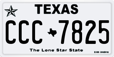 TX license plate CCC7825