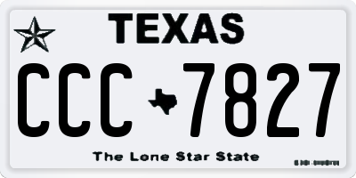 TX license plate CCC7827