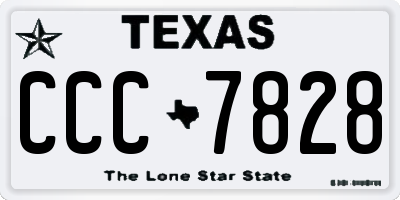 TX license plate CCC7828
