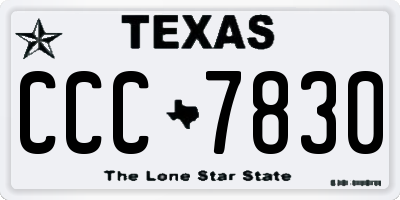 TX license plate CCC7830