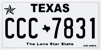 TX license plate CCC7831
