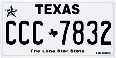 TX license plate CCC7832