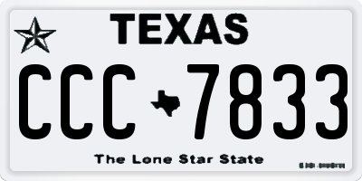 TX license plate CCC7833