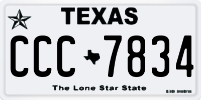 TX license plate CCC7834