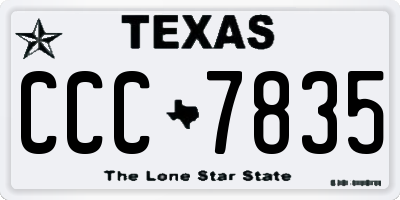 TX license plate CCC7835