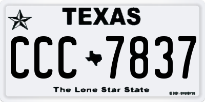 TX license plate CCC7837