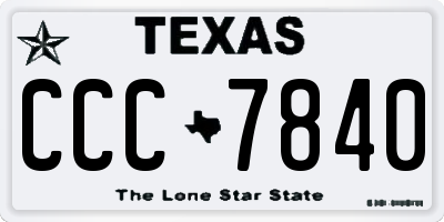 TX license plate CCC7840