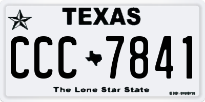 TX license plate CCC7841