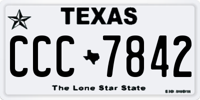 TX license plate CCC7842