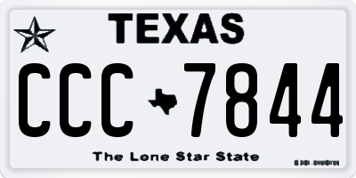 TX license plate CCC7844