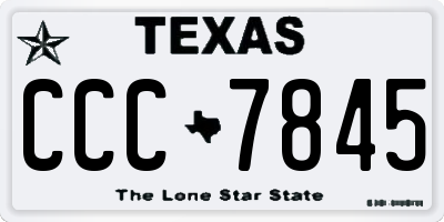 TX license plate CCC7845