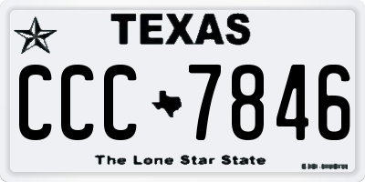 TX license plate CCC7846