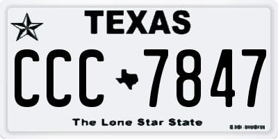 TX license plate CCC7847