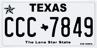 TX license plate CCC7849