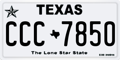 TX license plate CCC7850