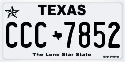 TX license plate CCC7852