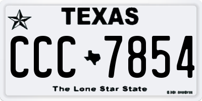 TX license plate CCC7854