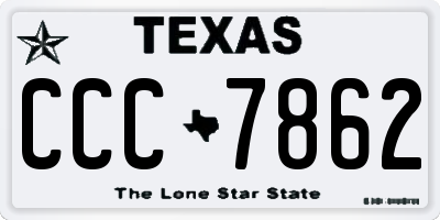 TX license plate CCC7862