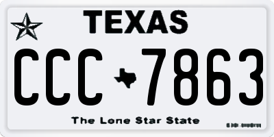 TX license plate CCC7863