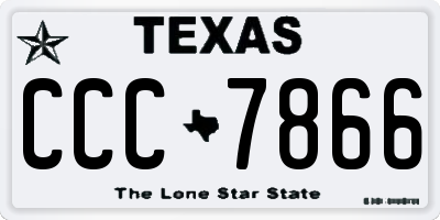 TX license plate CCC7866