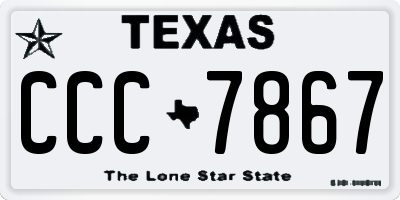 TX license plate CCC7867
