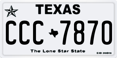 TX license plate CCC7870