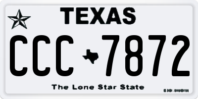 TX license plate CCC7872