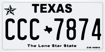 TX license plate CCC7874
