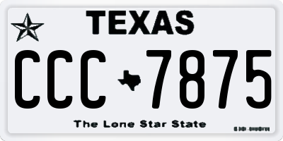 TX license plate CCC7875
