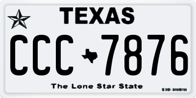 TX license plate CCC7876
