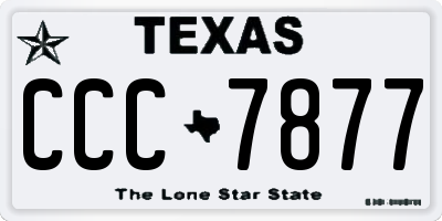 TX license plate CCC7877