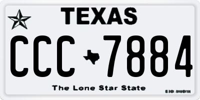 TX license plate CCC7884