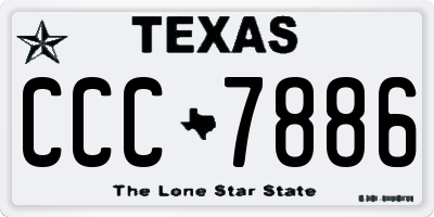 TX license plate CCC7886
