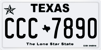 TX license plate CCC7890
