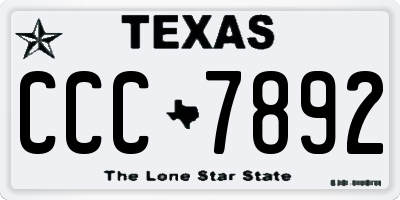 TX license plate CCC7892