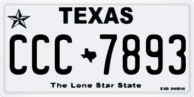 TX license plate CCC7893