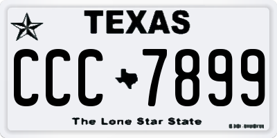 TX license plate CCC7899