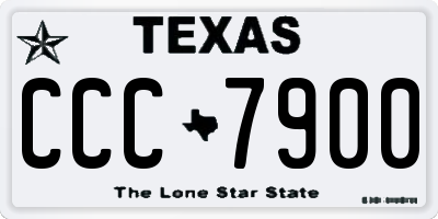 TX license plate CCC7900