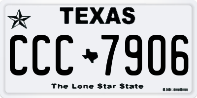 TX license plate CCC7906