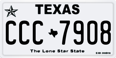 TX license plate CCC7908