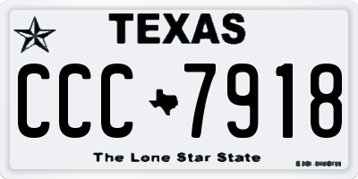 TX license plate CCC7918