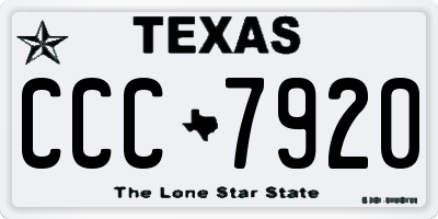 TX license plate CCC7920