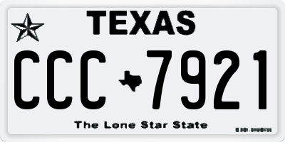 TX license plate CCC7921