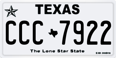 TX license plate CCC7922